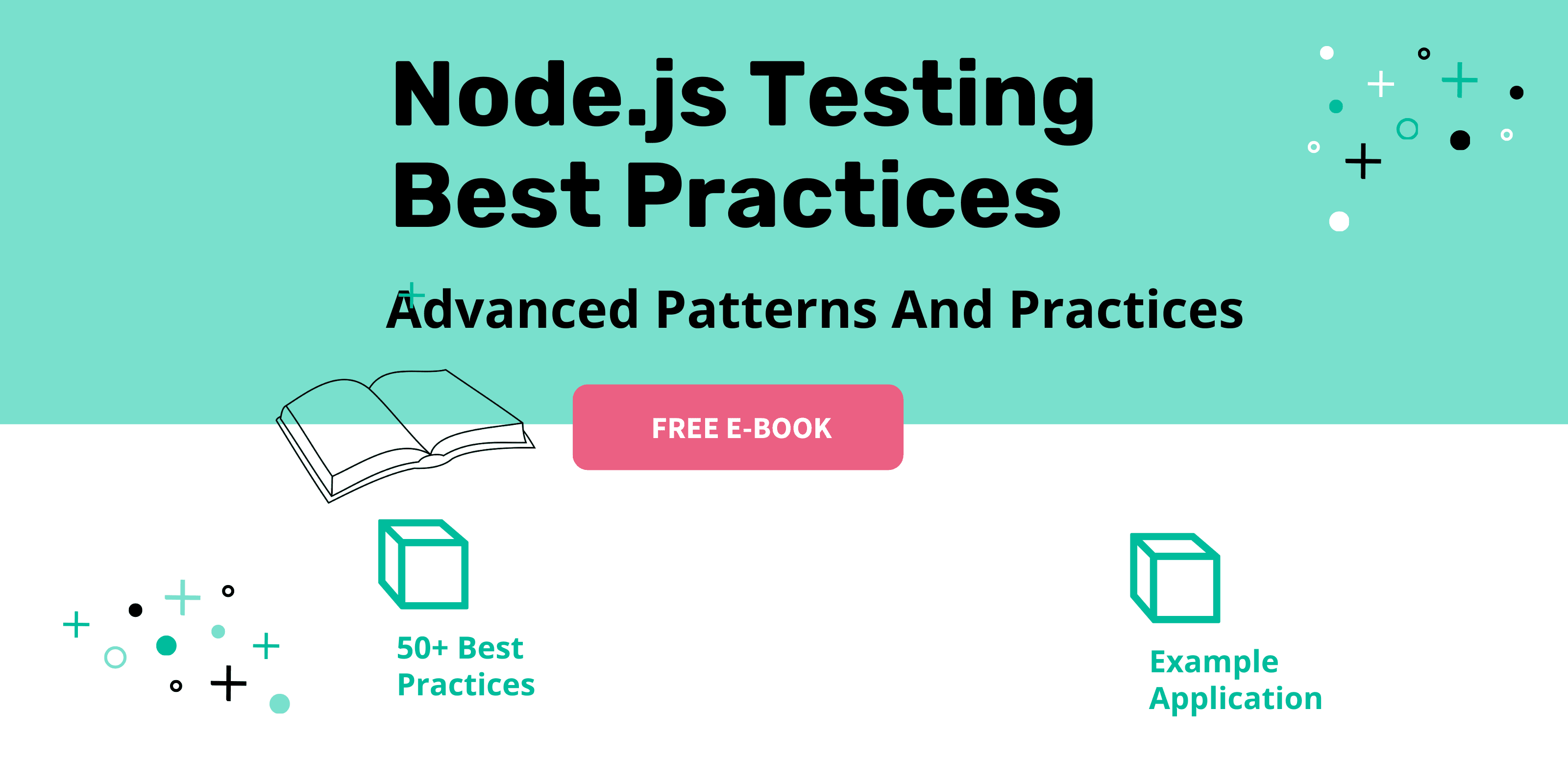 A banner image displaying 'Node.js Testing Best Practices' against a blue and purple abstract background, symbolizing reliable testing strategies and enhanced code quality for Node.js applications.