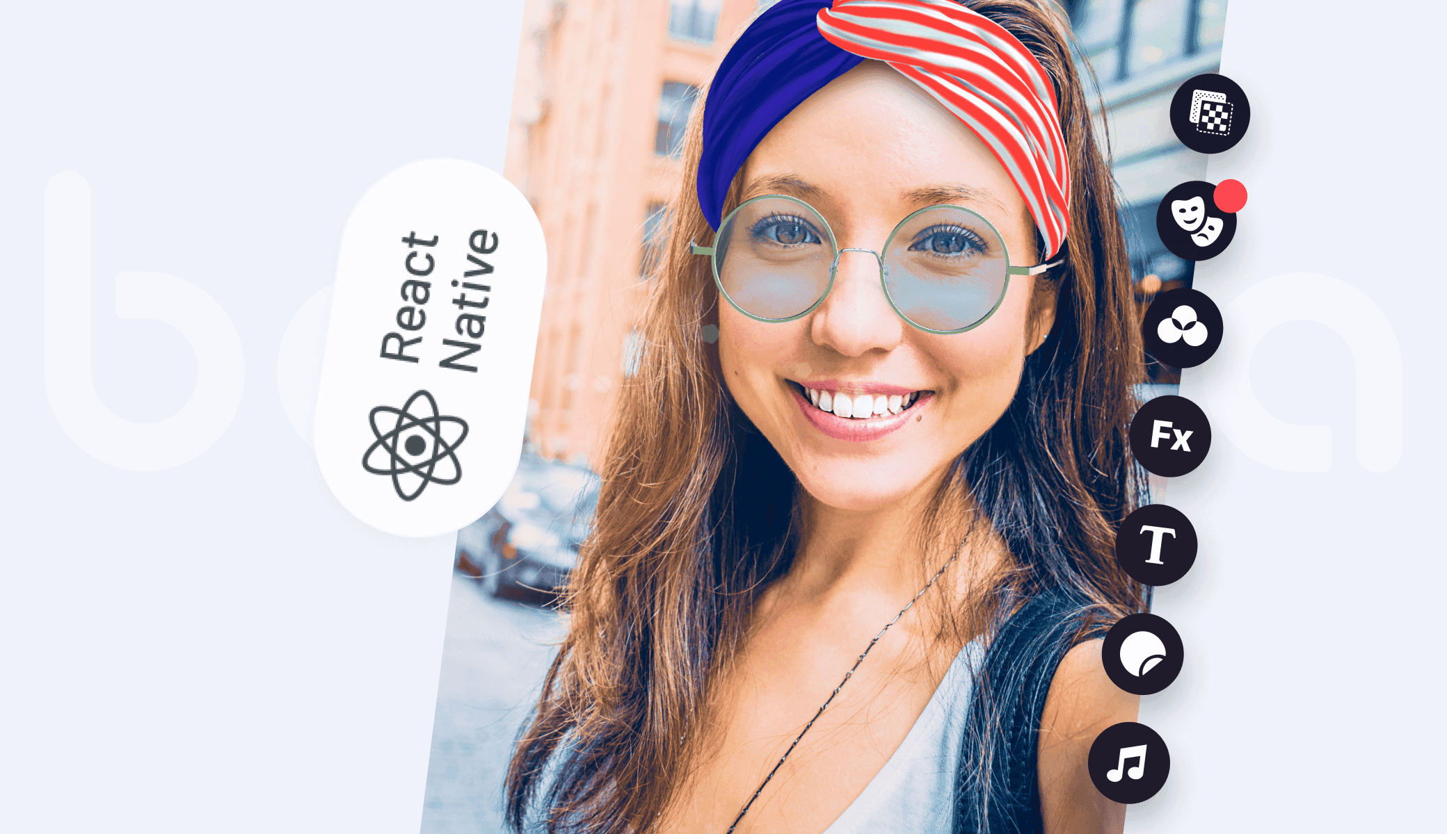 Visual representation of augmented reality features integrated into a React Native mobile application.